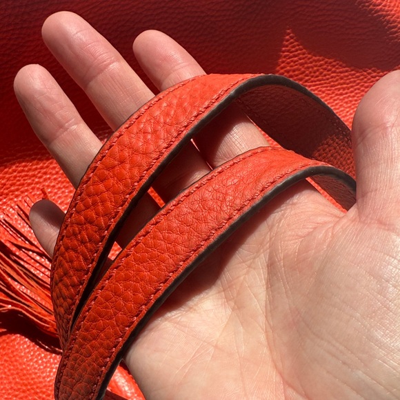 Henri Bendel Burnt Orange Red Leather Tote Bag - Picture 14 of 16